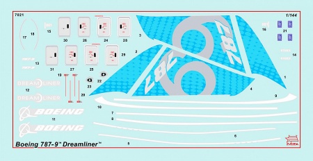 7021 Пассажирский авиалайнер Боинг 787-9 Звезда