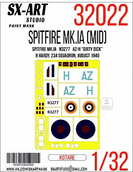 32022SX Окрасочная маска Spitfire Mk. I N3277 AZ-Н Dirty Dick (Kotare)