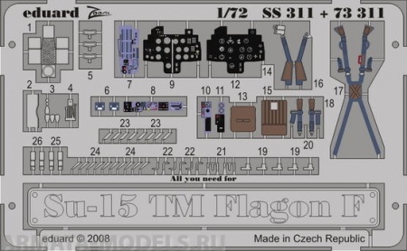 SS311 Фототравление Су-15ТМ Flagon-F S.A for Trumpeter kit