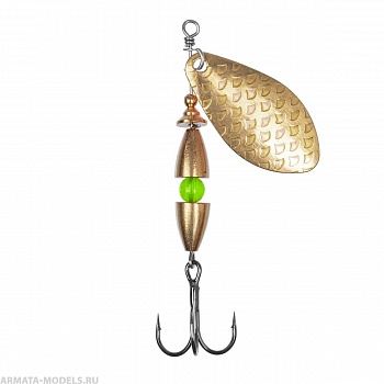 Блесна Вращ.премиум Таймень М 12гр цв. 05 латунь чешуя (PR-TM-05) Premier
