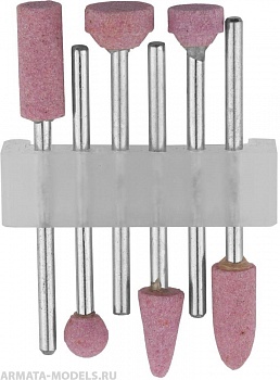 29920-H6 Набор насадки шлифовальные абразивные с оправкой, оксид алюминия, 6 предм. 29920-H6 Набор насадки шлифовальные абразивные с оправкой, оксид алюминия, 6 предм.