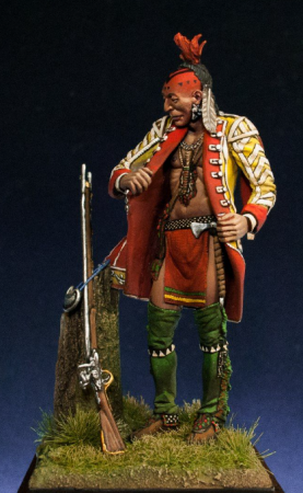 CHM-54070(M). Ирокез, 1755 г. Материал - белый металл. Chronos Miniatures