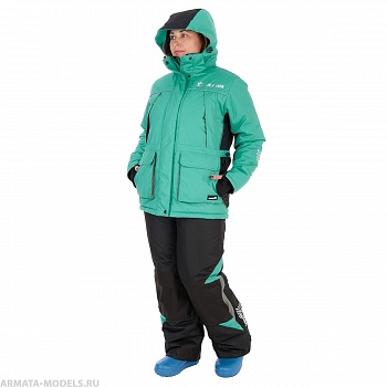 Костюм зимний ZABAVA 5/5 К, AQUA GREEN/BLACK р.2XL (T-KSZA-2XL-52-170-AG) Helios