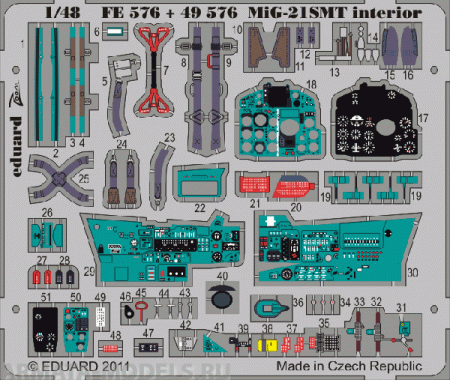FE576ED MIG-21SMT INTERIOR 1/48