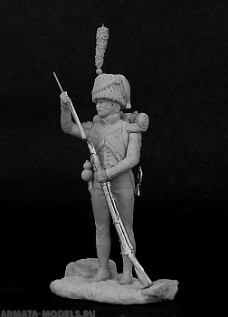 CHM-54164(M). Вольтижер легкой пехоты, Франция 1809-12 гг. (3 варианта голов). 54 мм. Материал - белый металл.