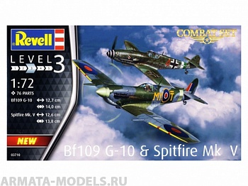 03710RE Combat Set истребитель-низкоплан Bf109G-10 и Спитфайр Mk.V