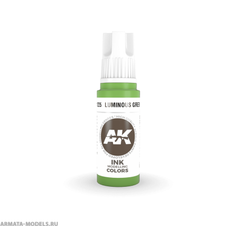 AK11225 Краска акриловая Luminous Green INK 17ml