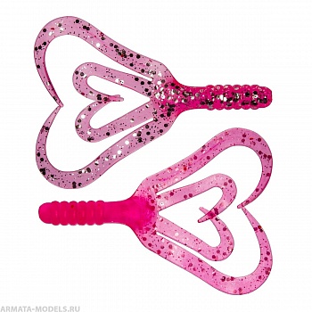 Твистер Credo Four Tail 3,35"/8,5 см Silver Sparkles & Pink 10шт. (HS-20-035) Helios