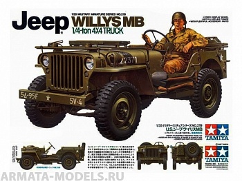 35219 Американский 1/4-тонный джип 4х4 Willys MB (2 варианта сборки) и 1 фигурой водителя
