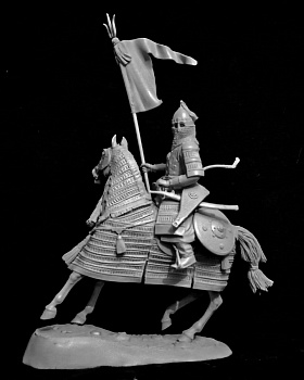 CHM-54357. Золотоордынский знатный воин, конец 14 - начало 15 веков. 54 мм. Материал - смола.