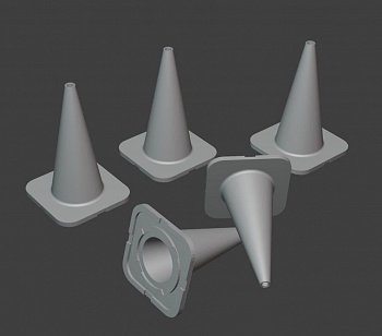 HE-35180 Миниатюра конусы ограждения 5шт HE-35180 Миниатюра конусы ограждения 5шт