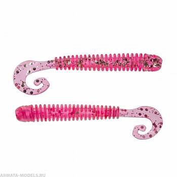 Твистер Credo Long Body 2,95"/7,5 см Silver Sparkles & Pink 12шт. (HS-9-035) Helios