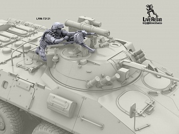 LRM72121 Современные Российские солдаты на броне БМП, Танка - ведет огонь из АГС-17 установленного на башне бронетехники