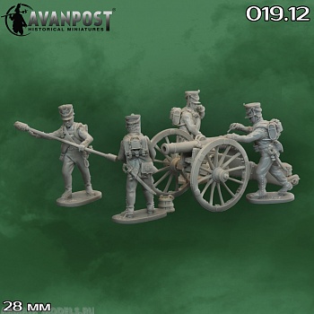 019.12АП Русская артиллерия: 12-фунтовая пушка с расчётом (1805-1812)