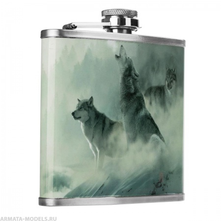 Фляжка Волки 210 мл (HS-F-W-A19-1) Helios