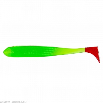 Виброхвост Jumbo 4,95"/12.5 см Lime & Red 5шт. (HS-7-021) Helios