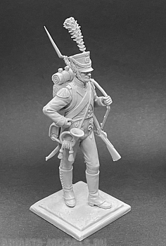 CHM-54284(M). Корнет роты Рейсс 2-го батальона 6-го пехотного полка Конфедерации Рейна, 1809-12 гг.  54 мм. Материал - белый металл.