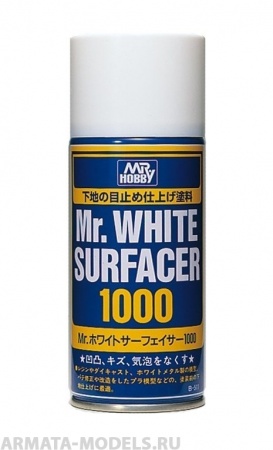 B511  Краска-грунтовка в металлических баллончиках т.м. MR.HOBBY  Mr.WHITE SURFACER 1000 170мл
