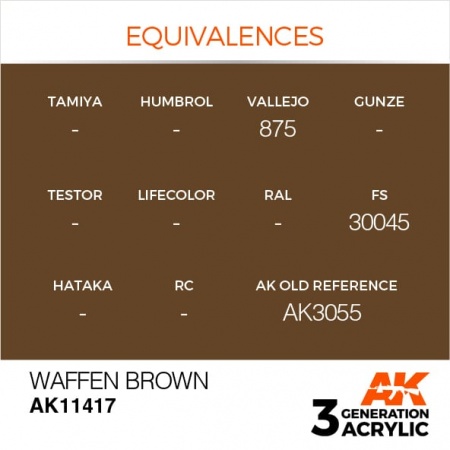 AK11417 Краска акриловая 3Gen Waffen Brown