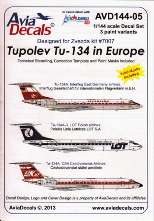 14405 Декаль AVD Туполев Ту-134 часть 2