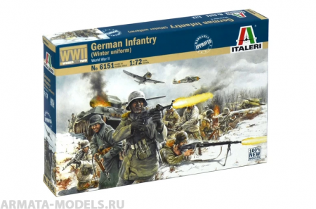 Набор фигурок 6151ИТ Немецкая пехота в зимне форме WWII Italeri
