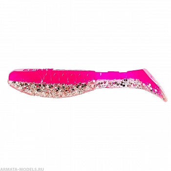 Виброхвост Chubby 3,55"/9 см Silver Sparkles & Pink 5шт. (HS-4-035) Helios