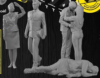 AM1447032 Фигурки Neo: «Стюардесса», «Пилот», «Прощание», «Уставший пассажир»