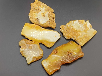 AAM0041 Спилы Пейзажного Янтаря 1 Сорт для Самостоятельного Изготовления Украшений