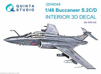 QD48348 3D Декаль интерьера кабины Buccaneer S.2C/D (Airfix)