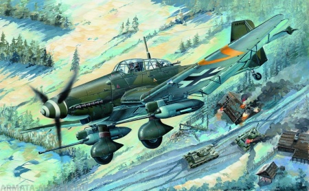 03218 Самолет  Junkers Ju-87G-2 Stuka Trumpeter