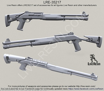 LRE35217 Тактический дробовик M1014 ( Benelli M4 Super 90) с открытым и закрытым прикладом