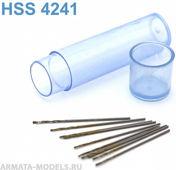 42258J Мини-сверло, диаметр 0,47-0,54 мм, HSS 4241, титановое покрытие, 10 шт./уп.
