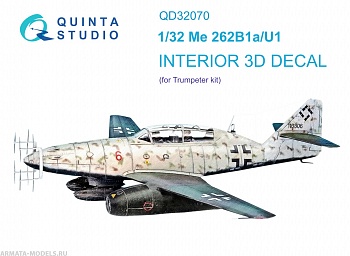 QD32070 3D Декаль интерьера кабины Me 262B1a/U-1 (Trumpeter)