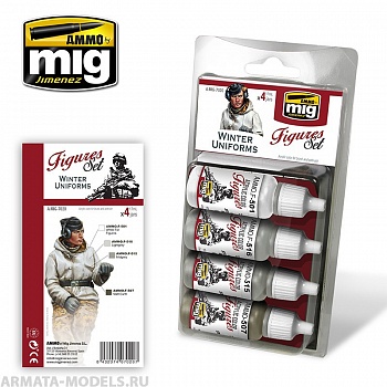 AMIG7020 Ammo Mig Набор акриловых красок для цветовой модуляции WINTER UNIFORMS AMIG7020 Ammo Mig Набор акриловых красок для цветовой модуляции WINTER UNIFORMS