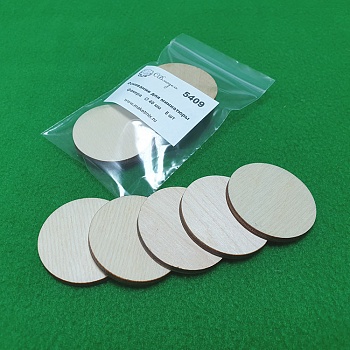 5409 основание для миниатюры, фанера 40 мм, 5 шт 5409 основание для миниатюры, фанера 40 мм, 5 шт