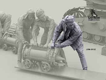 LRM35132 Советский артиллерист - двигающий тележку с 203 мм снарядом - 3
