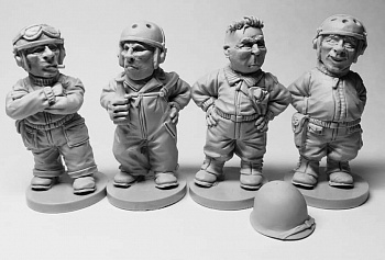 BIK-50.06. WW2: Танкисты армии США. В комплекте 4 фигуры. Материал - смола.