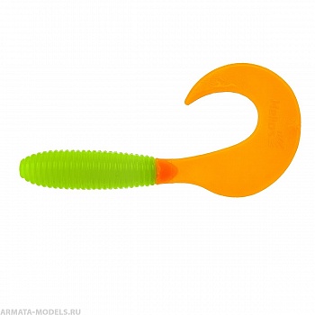 Твистер Credo 3,35"/8,5 см Lime & Orange 7шт. (HS-11-020) Helios