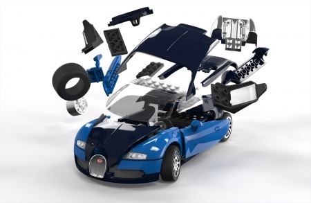 J6008 QUICKBUILD Bugatti Veyron - Черный\Синий Airfix