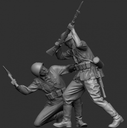 3019SOGA Схватка красноармейца с солдатом Вермахта. 1941-42 г. SOGA Miniatures