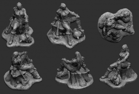 CHM-54148 Миры Фэнтези: Орчиха. 54 мм. Материал смола