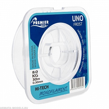 Леска UNO FROST 0,30mm/30m Clear Nylon PREMIER fishing (PR-UF-T-030-30)( цена указана за упаковку, в количестве 5шт.)