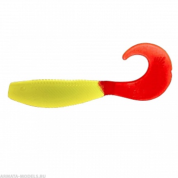 Твистер Hybrid 2,75"/7,0 см Acid lemon & Red 7шт. (HS-13-029) Helios