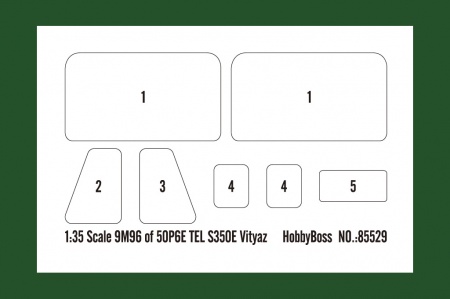 85529HB Сборная модель ЗРК 9M96 of 50P6E TEL S350E Vityaz Hobby Boss