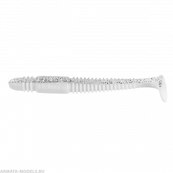 Виброхвост Minoga 3,75"/9.5 см White & Sparkles 5шт. (HS-17-002) Helios