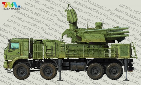 4644 Российский самоходный зенитный ракетно-пушечный комплекс «Панцирь-С1» (Russian Pantsir-s1/ SA-22 ) Tiger Model