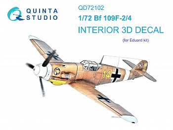 QD72102 3D Декаль интерьера кабины BF 109F-2/4 (Eduard)