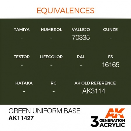 AK11427 Краска акриловая 3Gen Green Uniform Base
