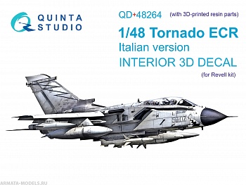 QD+48264 3D Декаль интерьера кабины Tornado ECR Italian (Revell) (с 3D-печатными деталями)