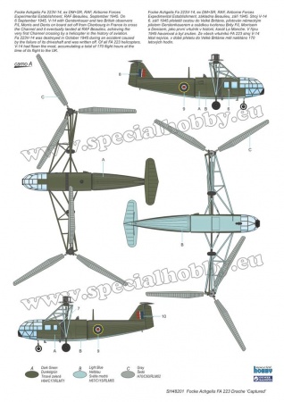 SH48201 Focke Achgelis FA 223 Drache Captured Special Hobby